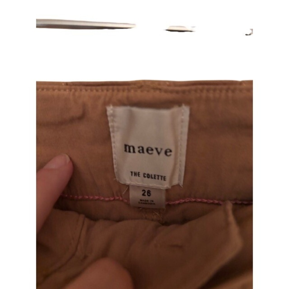 Maeve Anthropologie The Colette Wide Leg Pants Tan Brown Linen Blend Size 26 - Picture 2 of 9
